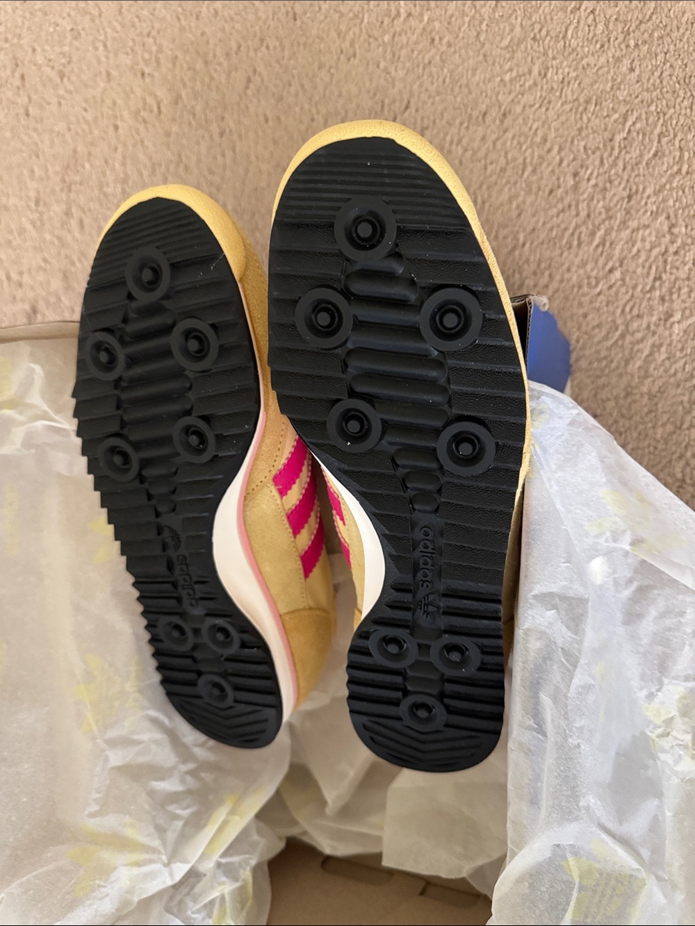 adidas Yellow and Pink SL 72 Retro Sneakers - Picture 8 of 9